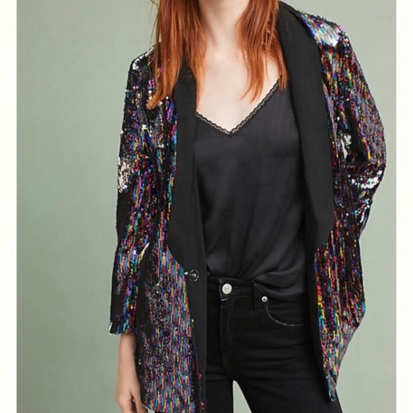 anthropologie sequin blazer